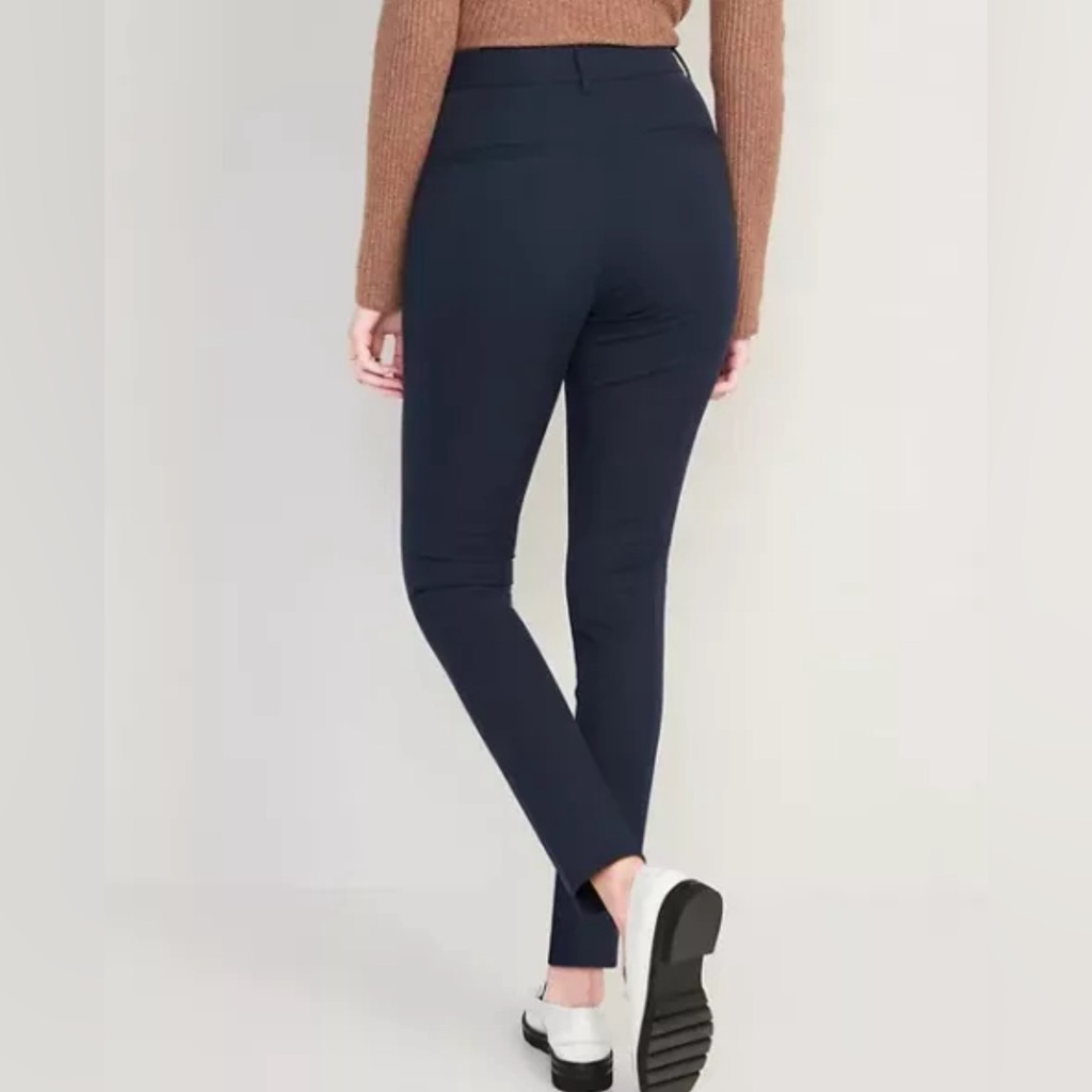 High Waist Curvy Pixie Dress Slack Trousers Navy